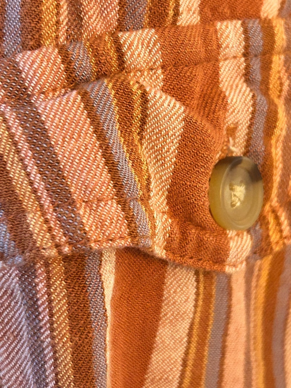 Aeropostale Striped Shirt Jacket in Rust, Cream, and Brown - Picture 2 of 6